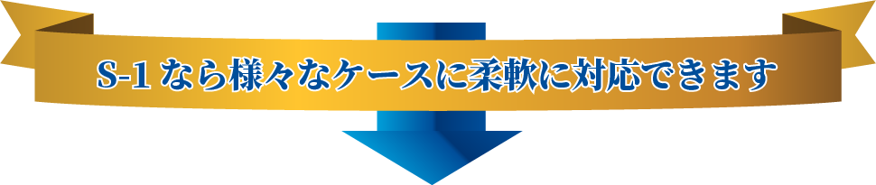 S-1なら様々なケースに柔軟に対応できます